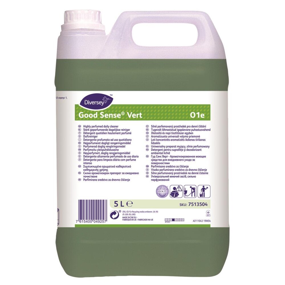 Detergent pentru pardosea Diversey Good Sense Vert W1779, miros mar, 5L